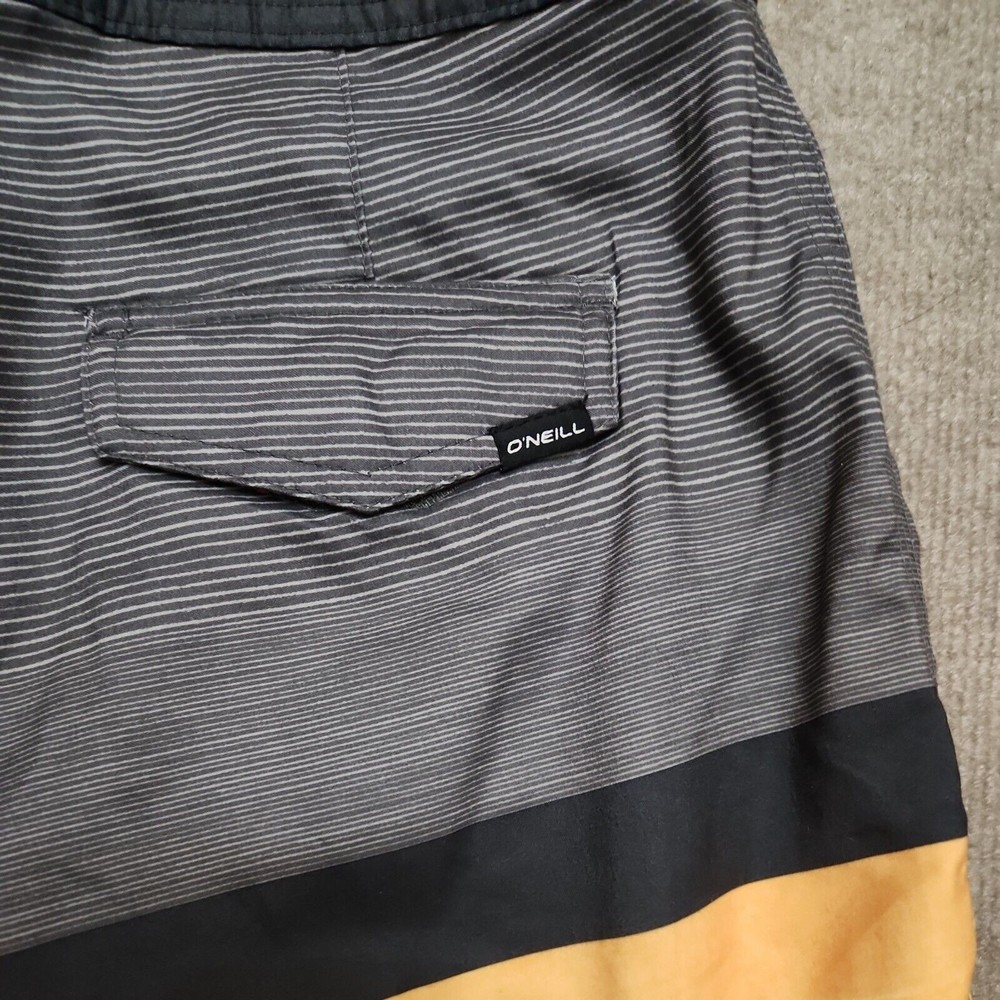 ONeill Boardshorts Breaker Mens 30 Gray Orange Swim Trunks Pocket Below Knee NEW - Picture 7 of 8